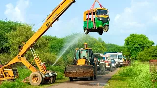 Jcb 3dx loading Mud in TATA Tippers Tractors Swaraj  New Holland 3630 4x4 Tractor newjcb truck video