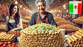 Aquí venden 10.000 FLAUTAS al Día 😮🇲🇽 Flautas, Carnitas y Tacos de $2 Pesos #flautas