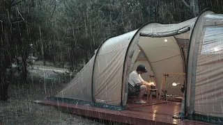 캠핑 브이로그 . 하늘에 구멍이 뚫린듯 거센 빗소리 . 폭우 우중캠핑