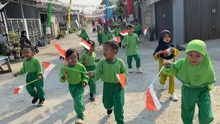 Pawai / Jalan Santai Anak-anak TK Karisma Gelam,, Memeriahkan HUT RI ke 78 thn