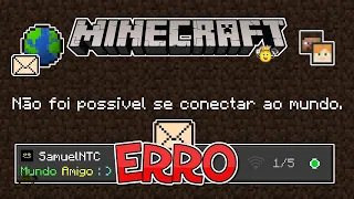 ⭐️Resolver Erro não foi Possível Entrar Mundo🌎do Amigo👤1 Minecraft📱