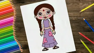 How to draw chutki from chhota bheem//chutki drawing step by step//easy chutki drawing
