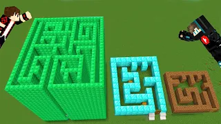 فلم ماين كرافت : متاهة ديرت الفقير ضد متاهة الدايموند الغني ضد متاهة الاميرلد الأسطورة !!؟ 😱🔥