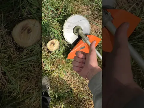 Homemade CHAIN on Trimmer ! #trimmer #chainsaw #trimmerhead
