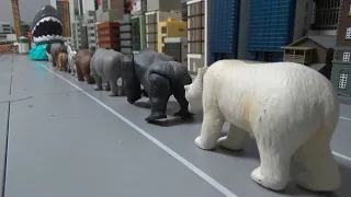 10마리 동물 거대 상어 입속으로 들어가다 10 Animals in to the giant shark mouth
