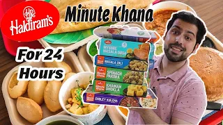 Eating Haldirams Minute Khana for 24 Hours || Easy and yummy food challenge day 😍😋