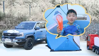 Fengfeng Go camping and soak in hot springs in winter and Play Chinese new year