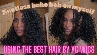 Boho knotless braids on myself 🫶🏽🔥 #bohoknotlessbraids #bohobob #knotlessbraids #knotless