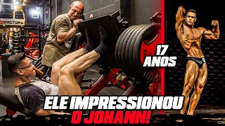 TREINO DE PERNAS COM ATLETA NATURAL DE 17 ANOS | JOHANN FICOU IMPRESSIONADO