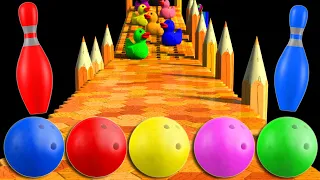 Funny Bowling Ball Adventure: Learn Fruits and Colors with Kinetic Sand Carnival Smash! 🎳🍉🎪