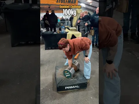 Who Can Lift the 100kg Monster Dumbbell? #strongman #challenge