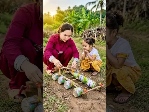 Survival Skills: Smart mother makes a toy car for her child #bushcraft #camping #outdoors #survival