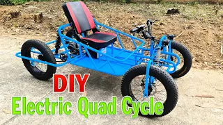 DIY Electric Quad Bike 750W 50km/h – Built from Two Bicycles