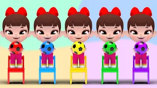 5 Chairs Song 5가지 색깔 놀이 점핑온더베드 Learn Colors & Sing A Song! 영어유치원 어린이 동요 노래 불러요 Nursery Rhymes Songs