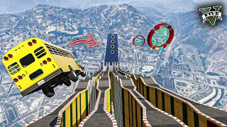 قراند 5 | اصعب طيحة 50 دقيقة من الصراخ🔥باص المدرسة 🚌| GTA 5 Parkour