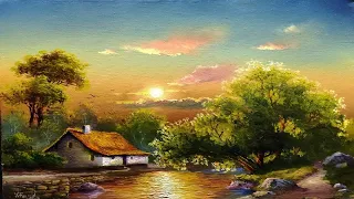 How I Paint Landscape Just By 4 Colors Oil Painting Landscape Step By Step 6 By Yasser Fayad