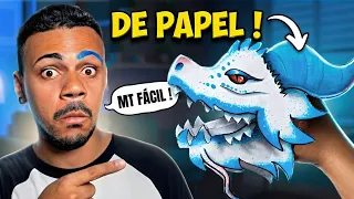 DRAGÃO FANTOCHE de PAPEL ? - TUTORIAL PaperCraft ( MUITO FÁCIL) !!!