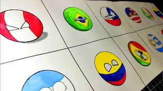 DIBUJO A TODOS LOS COUNTRYBALLS LATINOS y ESTADOS UNIDOS ? 😱 //  DRAWING COUNTRYBALLS LATAM