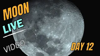 Amazing Moon 12 Days Old live Video, تصوير حي للقمر يوم ١٢