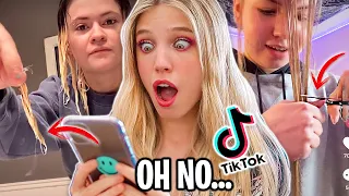 REACCIONANDO A DESASTRES DE PELO EN TIKTOK (Cambios de look y cabellos fail) | Laia Oli