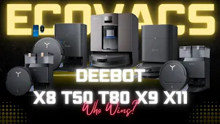 Ecovacs Showdown: X8 vs T50 vs T80 vs X9 vs X11 – The ULTIMATE Robot Vacuum Battle!