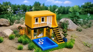 From Mini Bricks to a Complete 2-Story House: You’ll Be Amazed by the Results! #vfuho #miniature