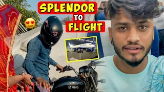 Splendor to flight ✈️ || my first flight || Ashwin yadav vlogs