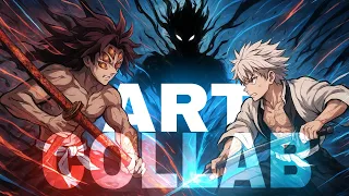 BIGGEST ANIME ART COLLAB 🎨 #2 | Sanemi vs Kokushibo 🔥 #demonslayer #sanemi #kokushibo 