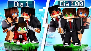 100 DIAS em APENAS um BLOCO com a FAMÍLIA YANDERE no Minecraft O FILME