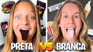 DESAFIO: COMIDA BRANCA VS COMIDA PRETA! Comendo Tudo De 1 Só Cor | TIO LUCAS E LAILA SHOW