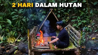 Buat pondok di pinggir sungai, 🌊mancing ikan dan mencari Emas 🔥di guyur hujan deras ⛈️#kinsurvive