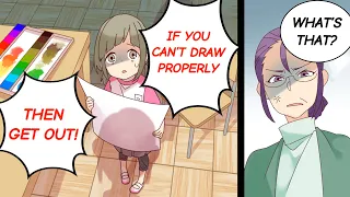 My art teacher rips up drawings that she doesn't like. I protected mine from her and... [Manga Dub]