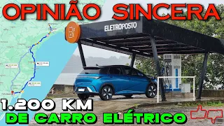 VIAGEM longa de CARRO ELÉTRICO? Dá certo? PROBLEMAS, recarga e DICAS para quem não está acostumado