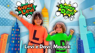 🎵 SUPER LEVI SUPER DAVI (CLIP OFICIAL) LEVI E DAVI, MOUSIK- Herois 🧡⚡️💚 MÚSICA INFANTIL