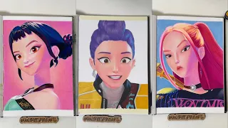 ASMR Drawing Huntrix from Kpop Demon Hunters 
