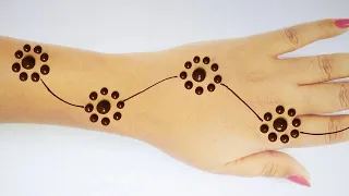 छोटे छोटे गोल मेहँदी टिक्को से बनायें 2 आसान मेहँदी डिज़ाइन | 2 Lovely Mehndi Designs for Back hands