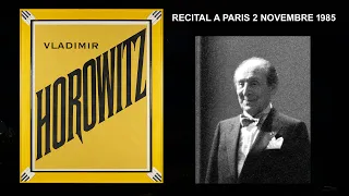Récital Horowitz à Paris 2 novembre 1985