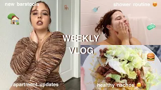 WEEKLY VLOG: small apartment updates, easy quick meal ideas, mini shower routine, + more
