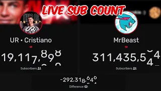 🔴LIVE: UR · Cristiano Ronaldo vs MrBeast Sub Count Battle (Cristiano Ronaldo New Channel)