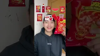ASMR MUKBANG RED FOOD RANDOM | ASMR MUKBANG EMOJI VIDEO
