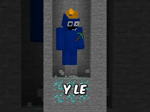 RETO DEL DIAMANTE CON BLUE RAINBOW FRIENDS EN MINECRAFT #Shorts #Cortos | MINECRAFT SHORTS LEON