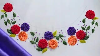 Hand Embroidery - Neckline Embroidery For Kurti - Embroidery On All Over - Summer Suit Embroidery