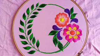 Latest Cushion Cover Design Embroidery Tutorial #103//হাতের সেলাই করা সুন্দর একটি কুশন কভার ডিজাইন
