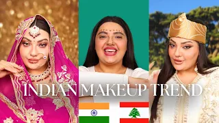 اقوى ترند ميكاب هندي!! INDIAN MAKEUP TREND 2024 🇮🇳 FROM LEBANON 🇱🇧