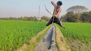 Amazing Fishing With Bamboo Tools Arrow Bow In Village Water Drain | New Fishing Video