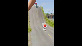 Weird Cars & Strange Cars VS Bollard & Hammer Hulk's Foot! Stream 1 Crush in BeamNG.drive #shorts