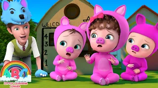Bad Wolf Chasing, Three Little Pigs | Nursery Rhymes & Kids Songs | Abc Little Learning Corner
