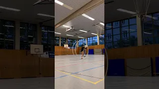Mesmerizing Gym Wheel Performance in a Sports Hall