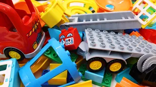 Fire Truck Marble Run Race ASMR Building Blocks Train & Winding Track