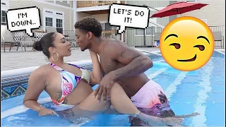 ASKING MY PREGNANT GIRLFRIEND TO DO "IT" IN THE POOL! *Shocking*